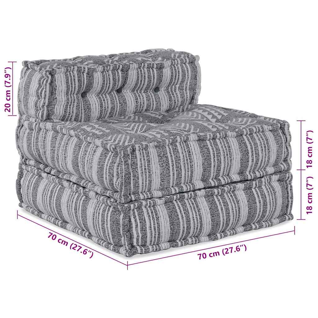 Pouffe Gestreift Grau 70 x 70 x 54 cm Stoff