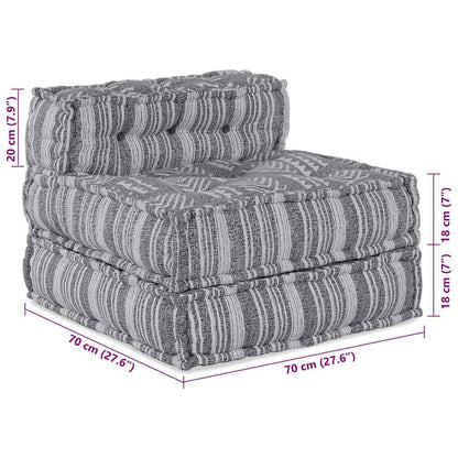 Pouffe Gestreift Grau 70 x 70 x 54 cm Stoff