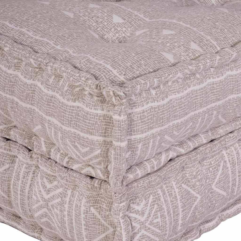 Pouffe Geometrisch Hellbraun 70 x 70 x 54 cm Stoff