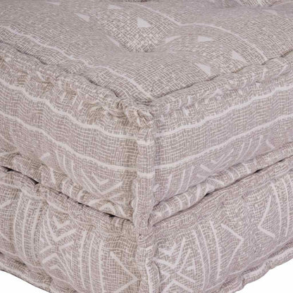 Pouffe Geometrisch Hellbraun 70 x 70 x 54 cm Stoff