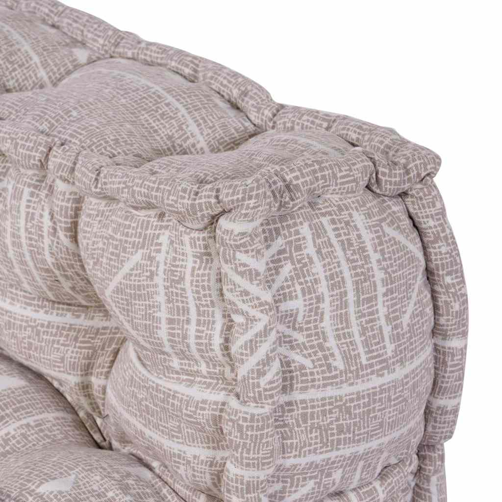 Pouffe Geometrisch Hellbraun 70 x 70 x 54 cm Stoff