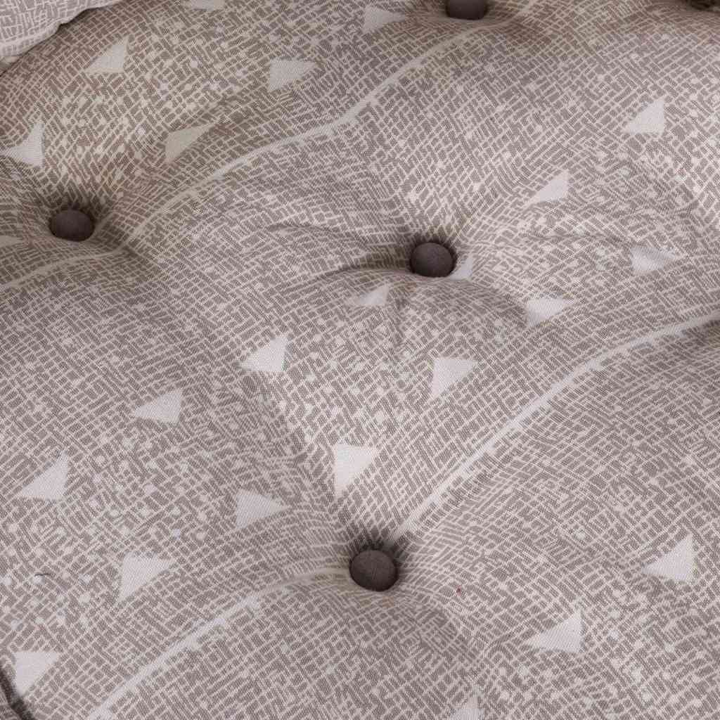 Pouffe Geometrisch Hellbraun 70 x 70 x 54 cm Stoff