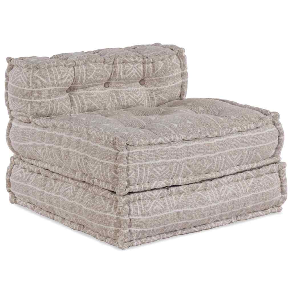 Pouffe Geometrisch Hellbraun 70 x 70 x 54 cm Stoff