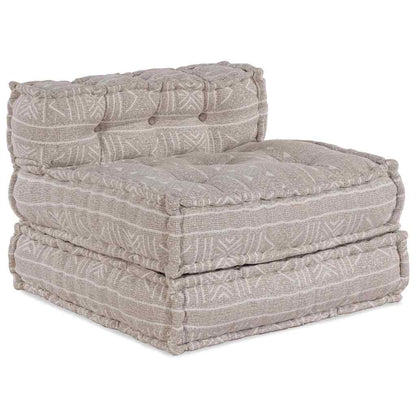 Pouffe Geometrisch Hellbraun 70 x 70 x 54 cm Stoff