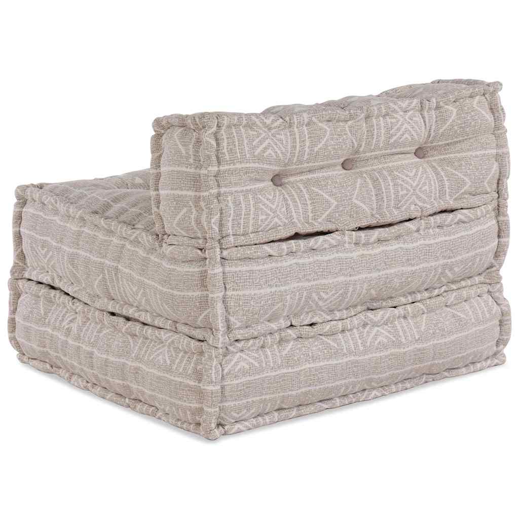 Pouffe Geometrisch Hellbraun 70 x 70 x 54 cm Stoff