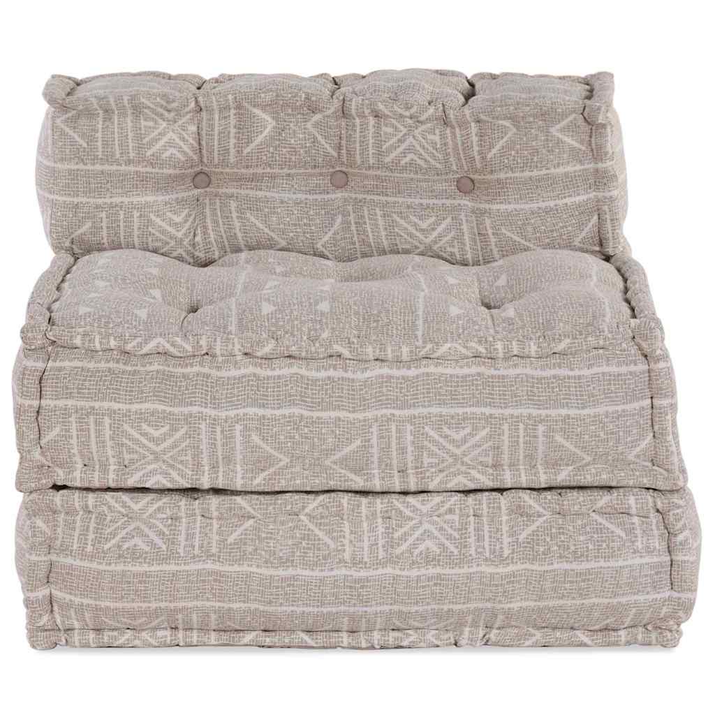 Pouffe Geometrisch Hellbraun 70 x 70 x 54 cm Stoff