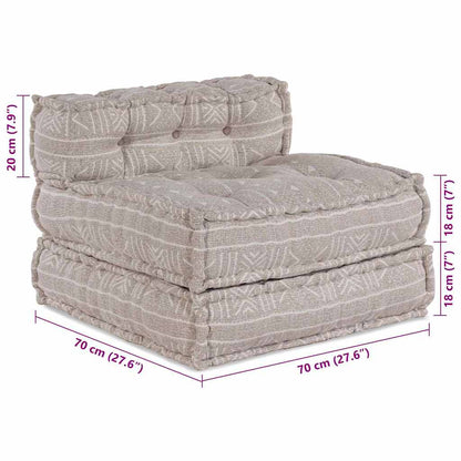 Pouffe Geometrisch Hellbraun 70 x 70 x 54 cm Stoff