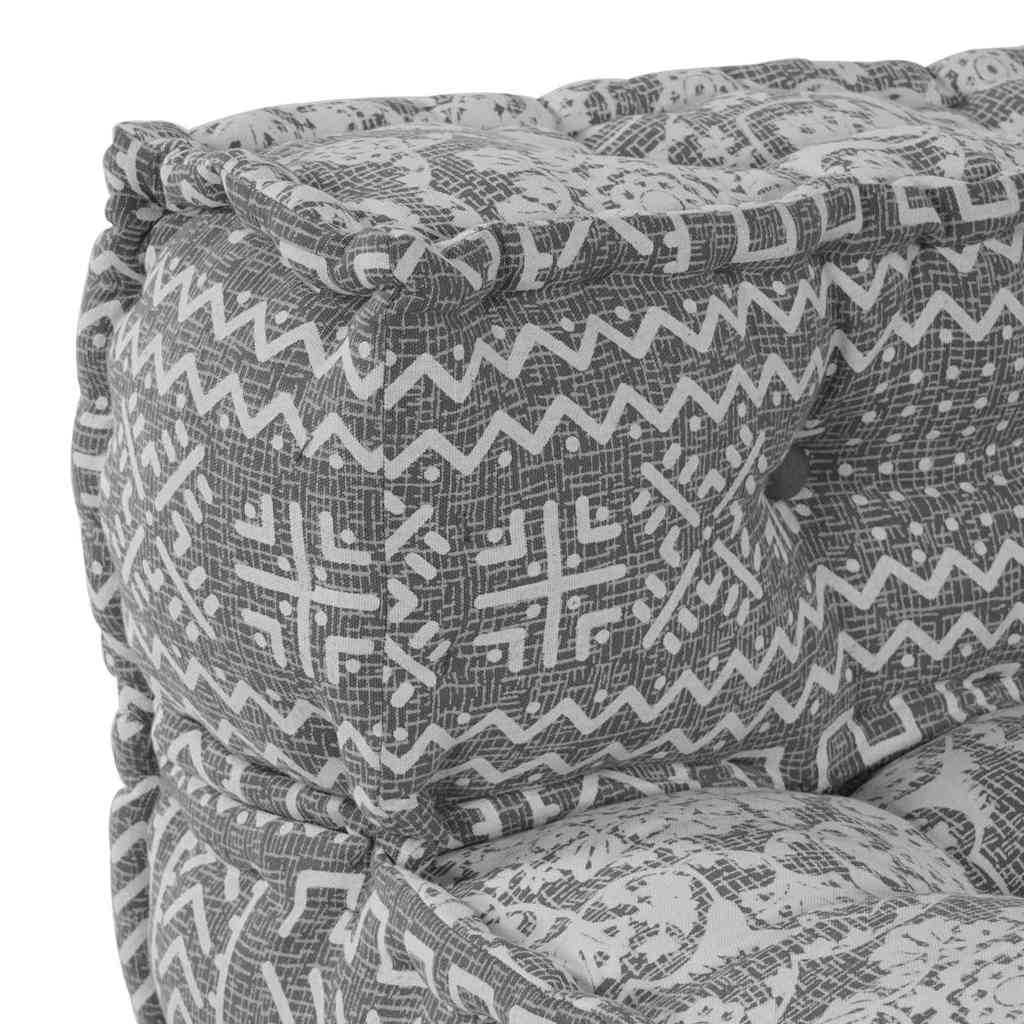 Pouffe Geometrisch Hellgrau 70 x 70 x 54 cm Stoff