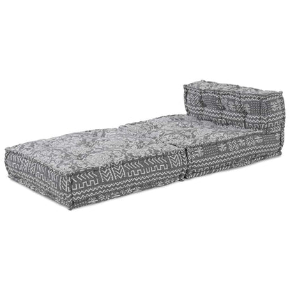 Pouffe Geometrisch Hellgrau 70 x 70 x 54 cm Stoff