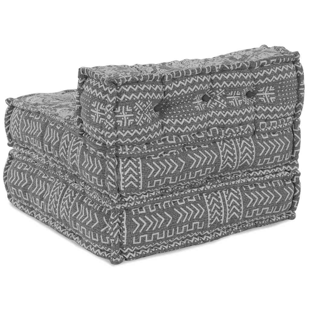 Pouffe Geometrisch Hellgrau 70 x 70 x 54 cm Stoff