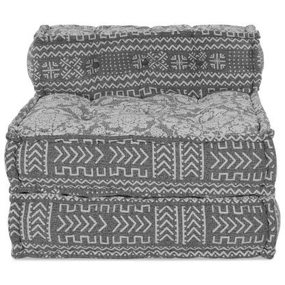 Pouffe Geometrisch Hellgrau 70 x 70 x 54 cm Stoff