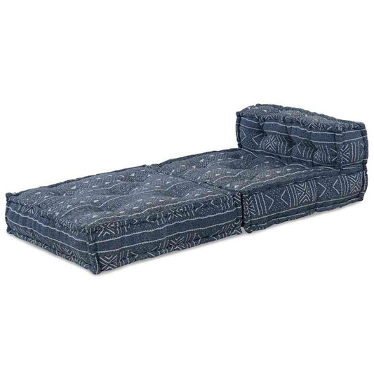 Pouffe Geometrisch Indigo 70 x 70 x 54 cm Stoff