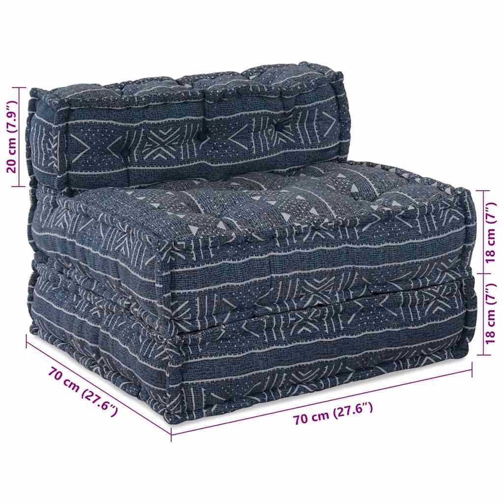 Pouffe Geometrisch Indigo 70 x 70 x 54 cm Stoff