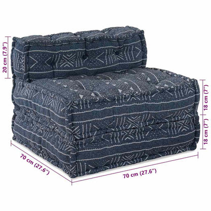 Pouffe Geometrisch Indigo 70 x 70 x 54 cm Stoff