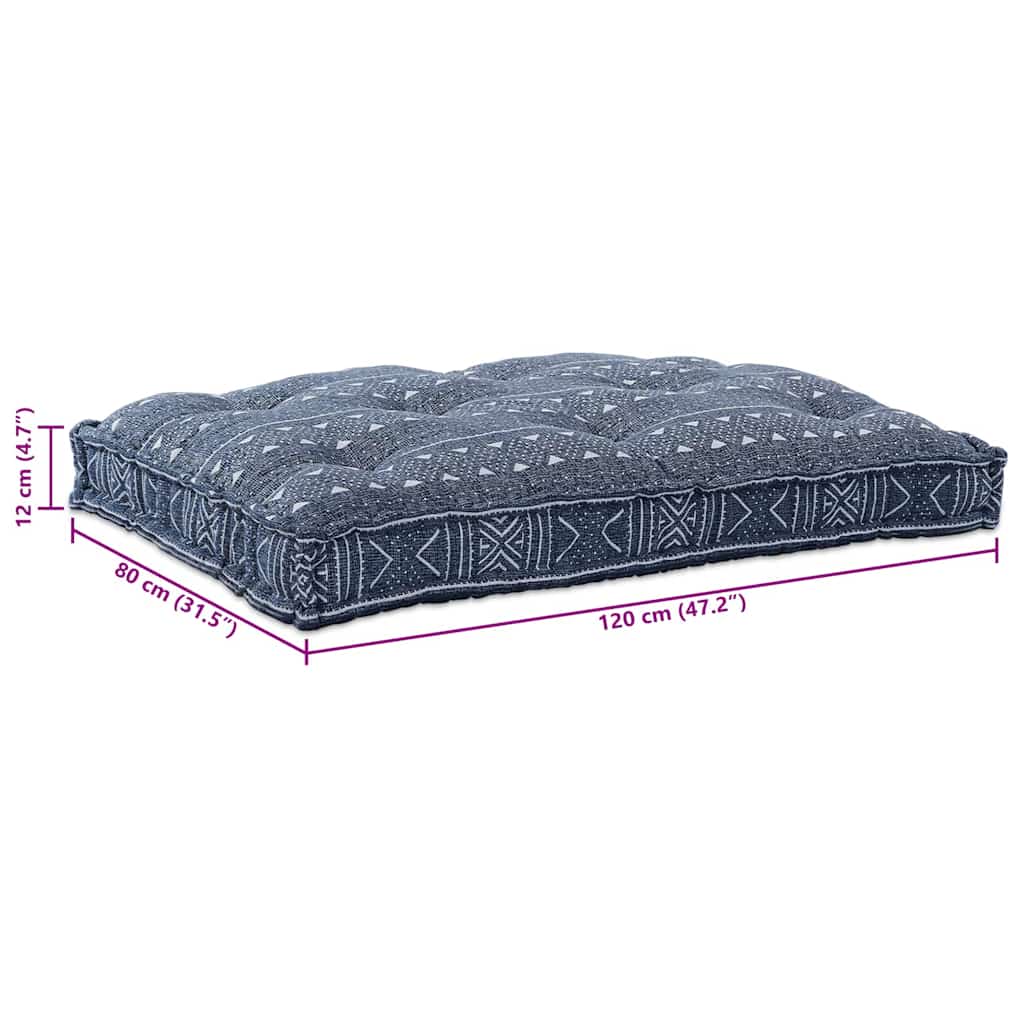 Pallet Sofa Kissen Indigo-Druck Stoff