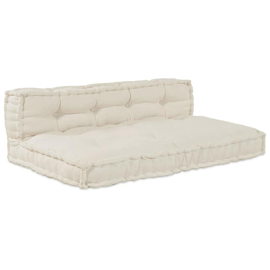 Pallet Sofa Kissen 2 pcs Creme Stoff