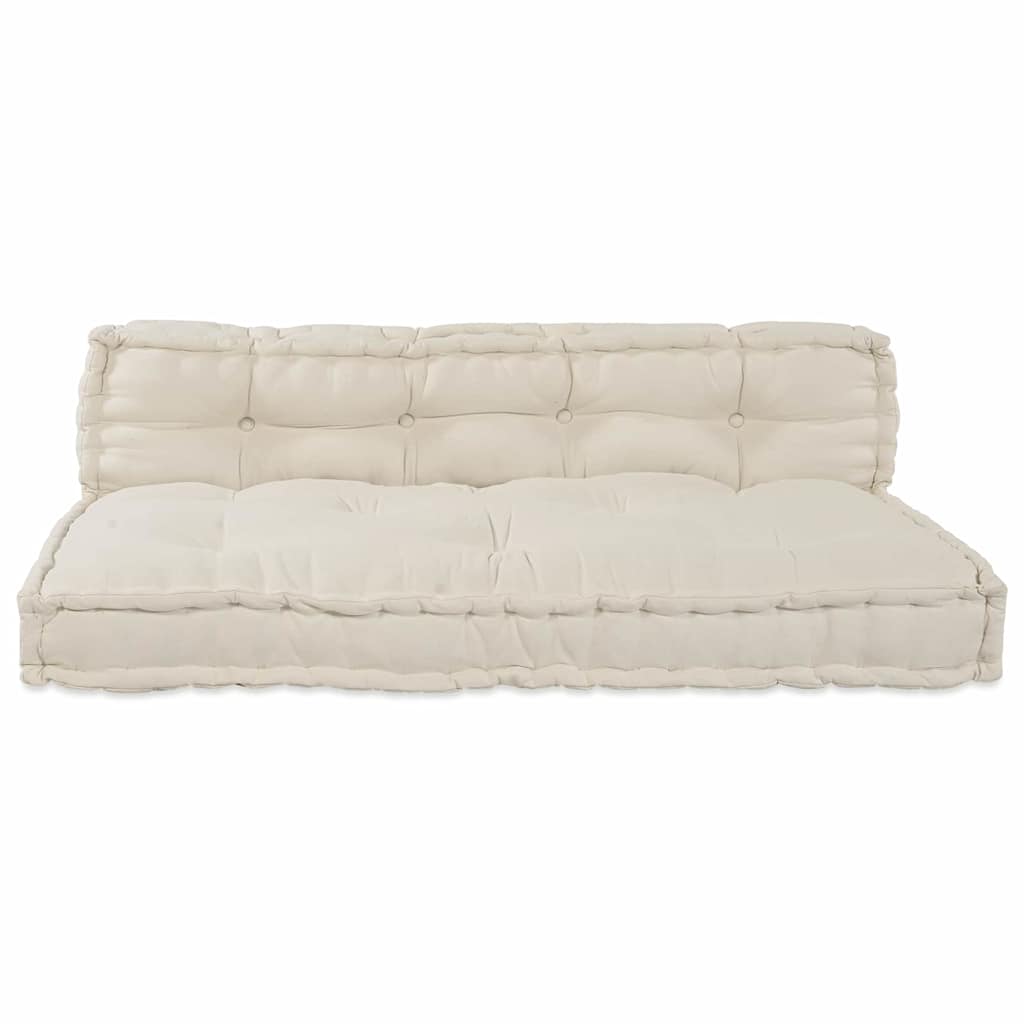 Pallet Sofa Kissen 2 pcs Creme Stoff