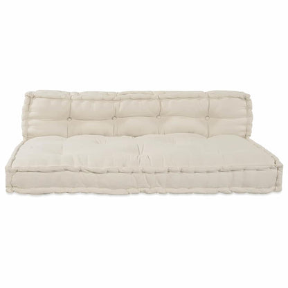 Pallet Sofa Kissen 2 pcs Creme Stoff