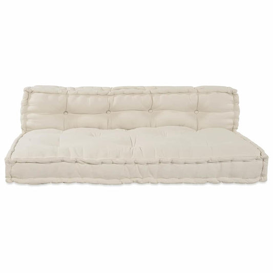 Pallet Sofa Kissen 2 pcs Creme Stoff