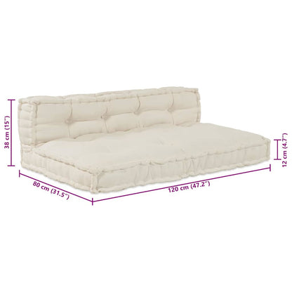 Pallet Sofa Kissen 2 pcs Creme Stoff