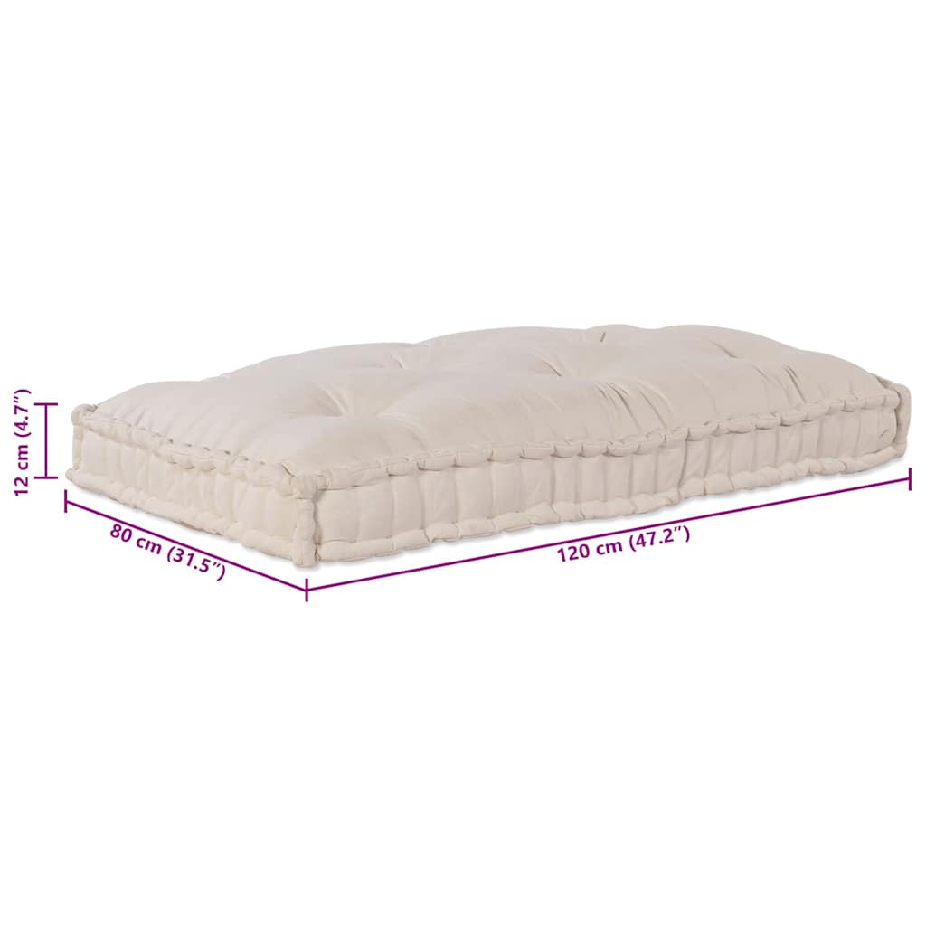 Pallet Sofa Kissen Creme Stoff