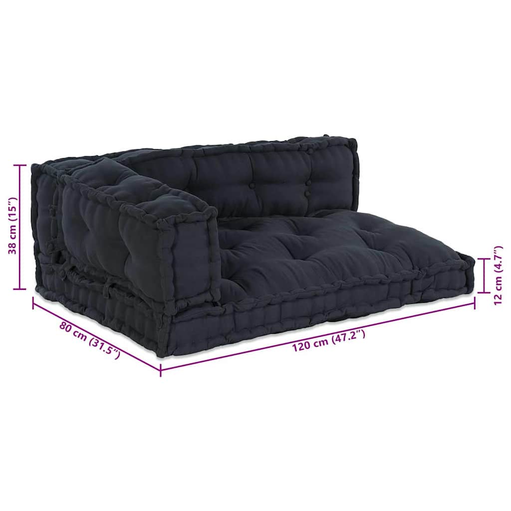 Pallet Sofa Kissen 3 pcs Anthrazit Stoff