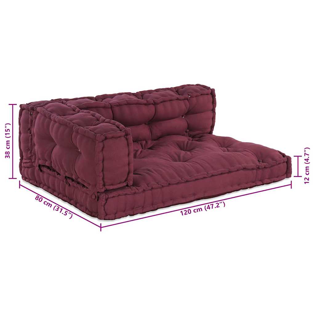 Pallet Sofa Kissen 3 pcs Kastanienbraun Stoff