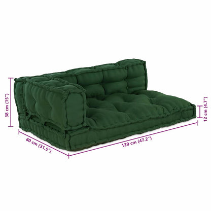 Pallet Sofa Kissen 3 pcs Grün Stoff