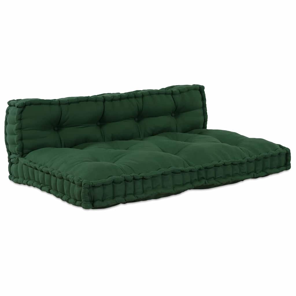 Pallet Sofa Kissen 2 pcs Grün Stoff