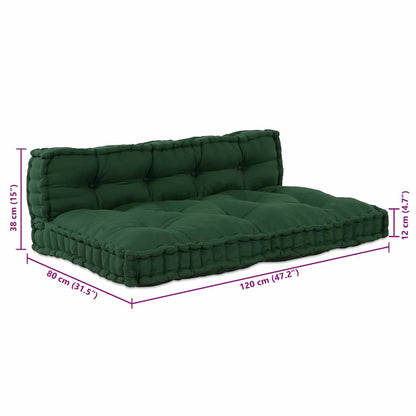 Pallet Sofa Kissen 2 pcs Grün Stoff
