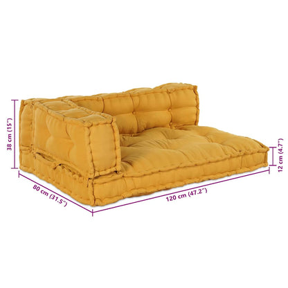 Pallet Sofa Kissen 3 pcs Gelb Stoff