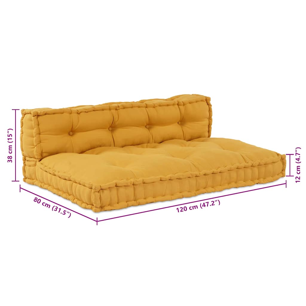 Pallet Sofa Kissen 2 pcs Gelb Stoff