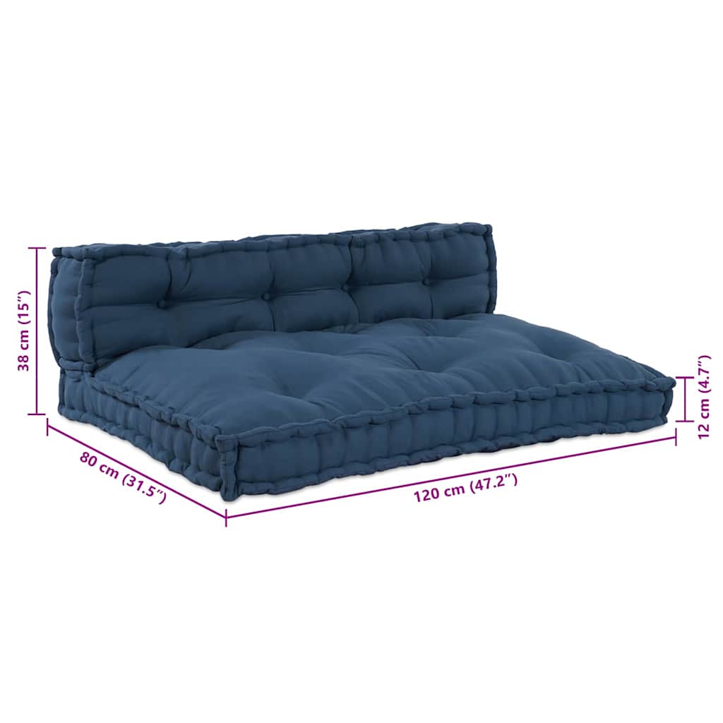 Pallet Sofa Kissen 2 pcs Indigo Stoff