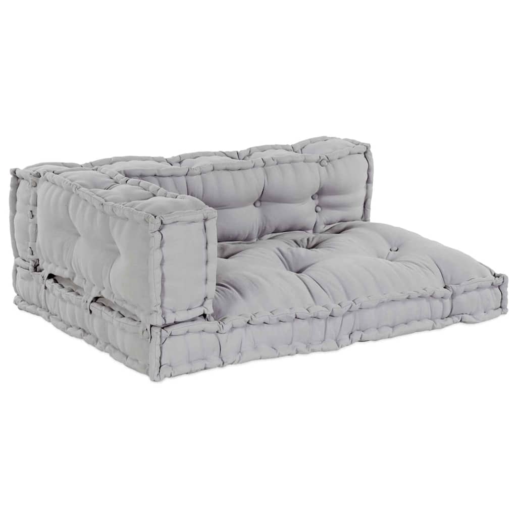 Pallet Sofa Kissen 3 pcs Grau Stoff