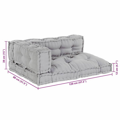 Pallet Sofa Kissen 3 pcs Grau Stoff