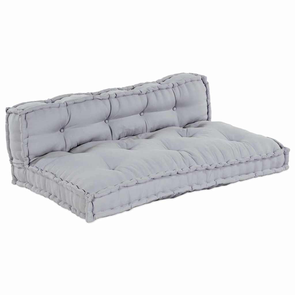 Pallet Sofa Kissen 2 pcs Grau Stoff