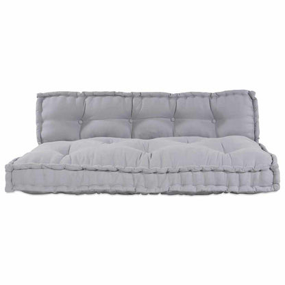 Pallet Sofa Kissen 2 pcs Grau Stoff