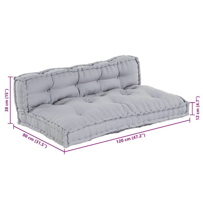 Pallet Sofa Kissen 2 pcs Grau Stoff