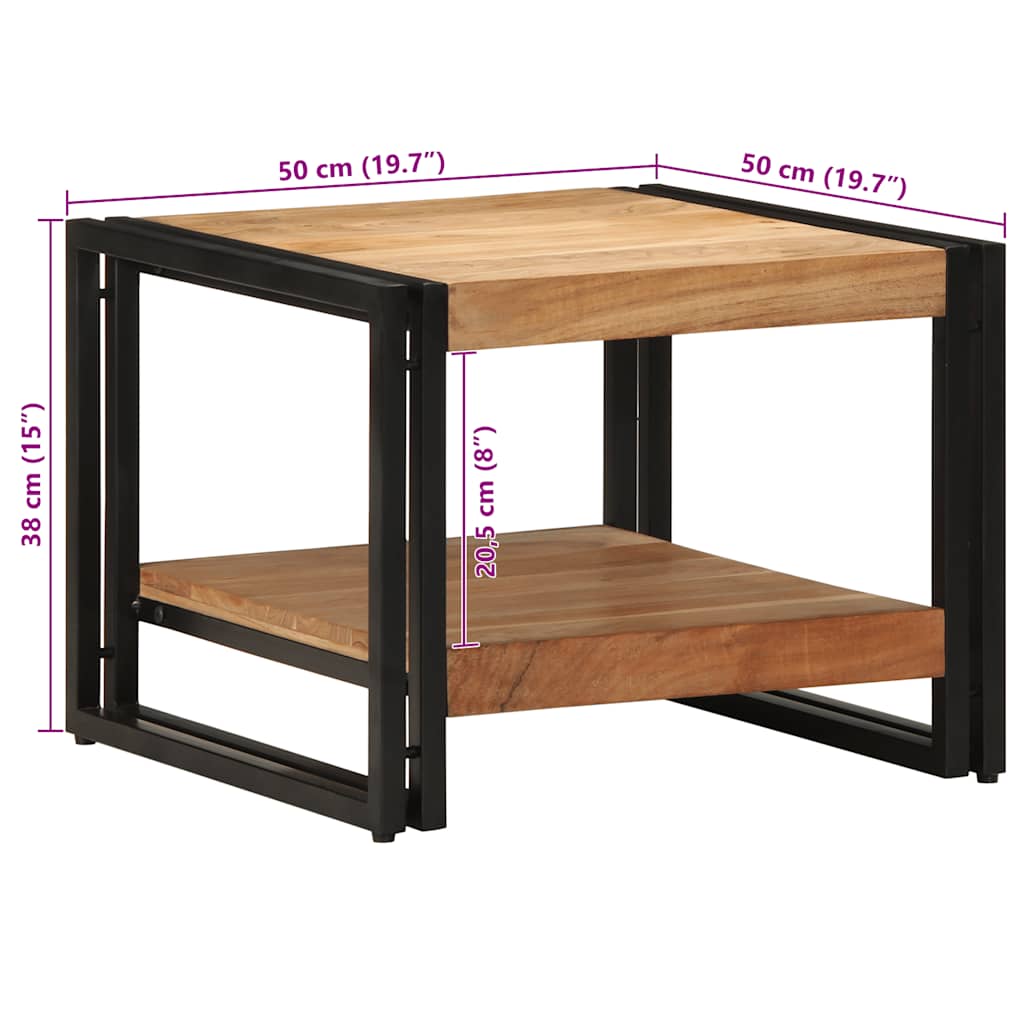 Couchtisch 50x50x38 cm Massivholz Akazie