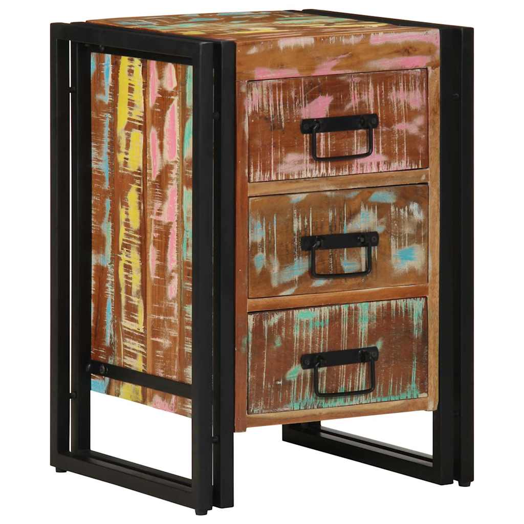 Nachttisch Mehrfarbig 40 x 35 x 50 cm recyceltes Massivholz