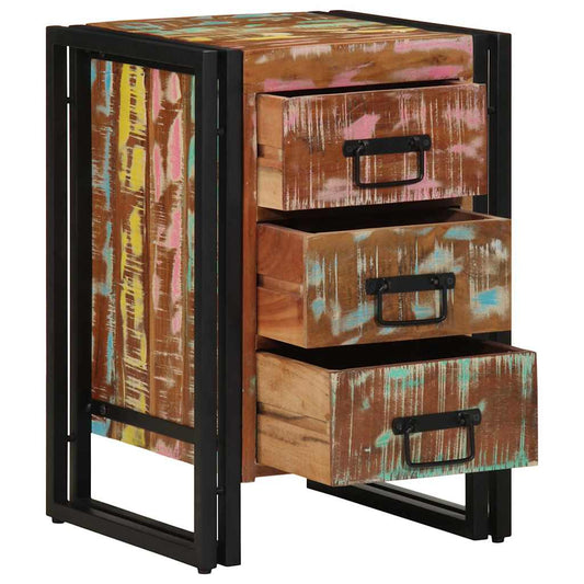 Nachttisch Mehrfarbig 40 x 35 x 50 cm recyceltes Massivholz