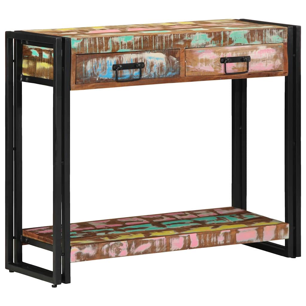 Konsolentisch Mehrfarbig 90 x 33 x 75 cm recyceltes Massivholz