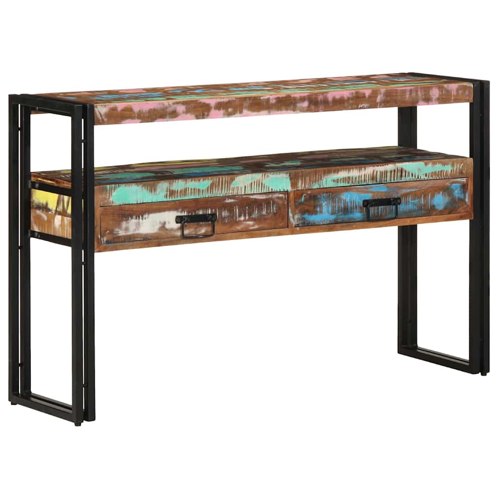Konsolentisch Mehrfarbig 120 x 33 x 75 cm recyceltes Massivholz