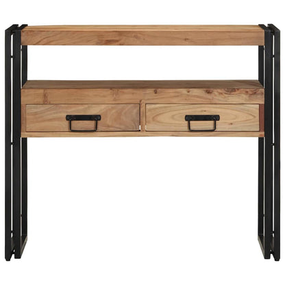 Konsolentisch mit Regal Braun 90 x 33 x 75 cm Massivholz Akazie