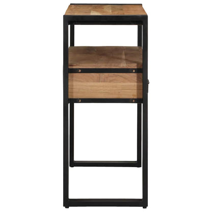 Konsolentisch mit Regal Braun 90 x 33 x 75 cm Massivholz Akazie
