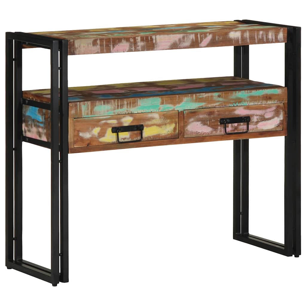 Konsolentisch Mehrfarbig 90 x 33 x 75 cm recyceltes Massivholz