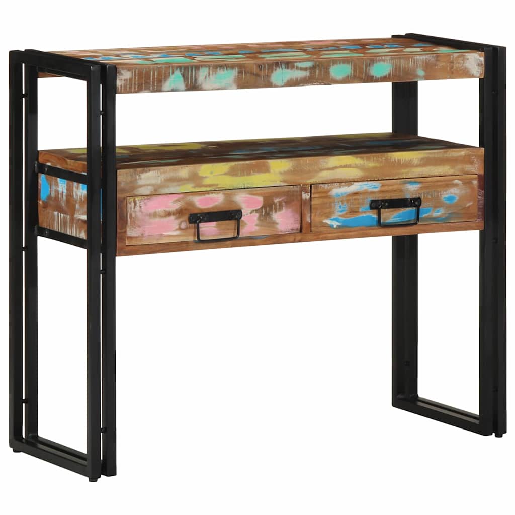Konsolentisch Mehrfarbig 90 x 33 x 75 cm recyceltes Massivholz