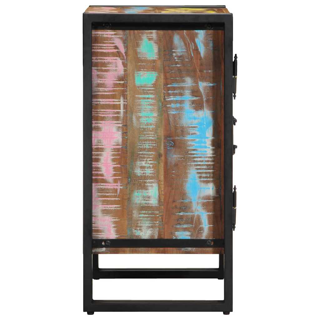 Schuhschrank mit Tür Schwarz 30 x 30 x 40 cm Massivholz Altholz