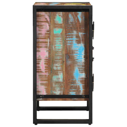 Schuhschrank mit Tür Schwarz 30 x 30 x 40 cm Massivholz Altholz