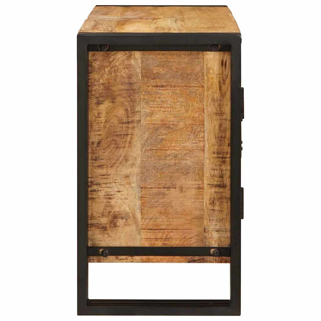 Waschbeckenunterschrank mit Tür Massivholz Mangoholz und Eisen